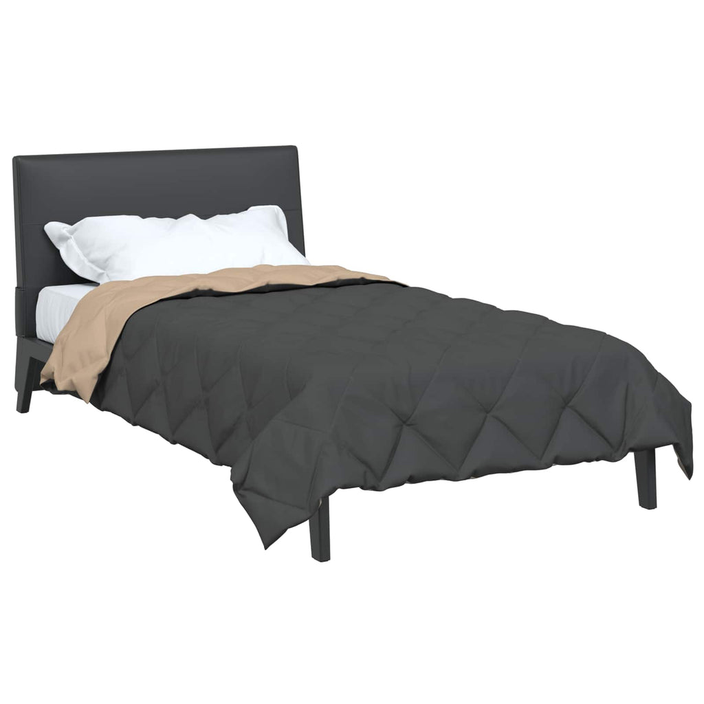 Sommerdecke 200 X 135 Cm Microfiber Anthrazit Und Taupe