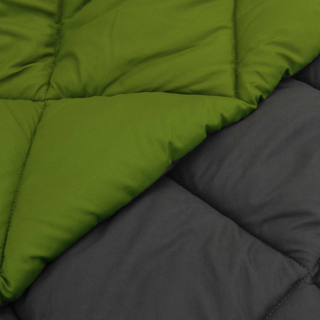 Sommerdecke 200 X 135 Cm Microfiber Grün Und Anthrazit