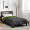 Sommerdecke 200 X 135 Cm Microfiber Grün Und Anthrazit