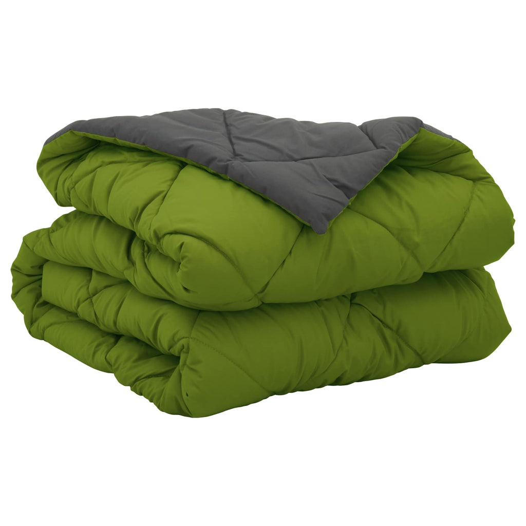 Sommerdecke 200 X 135 Cm Microfiber Grün Und Anthrazit
