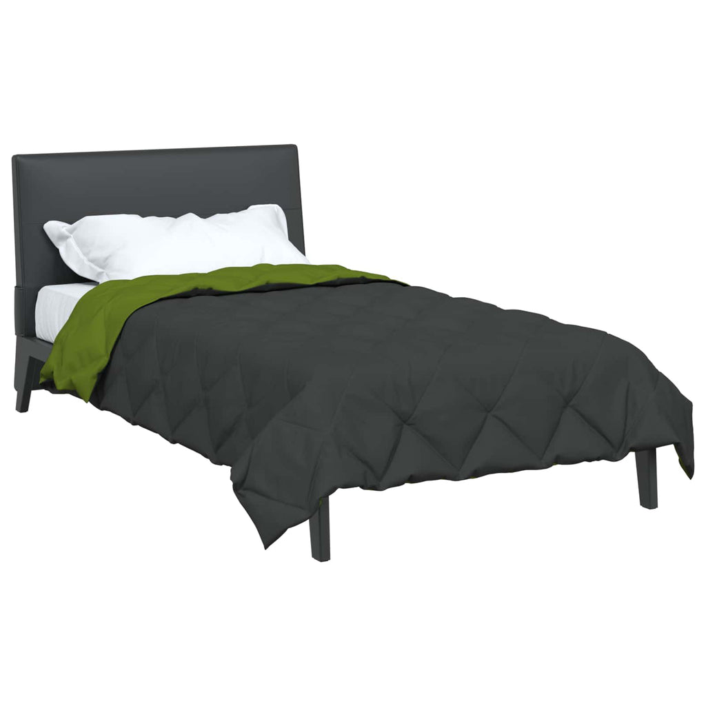 Sommerdecke 200 X 135 Cm Microfiber Grün Und Anthrazit
