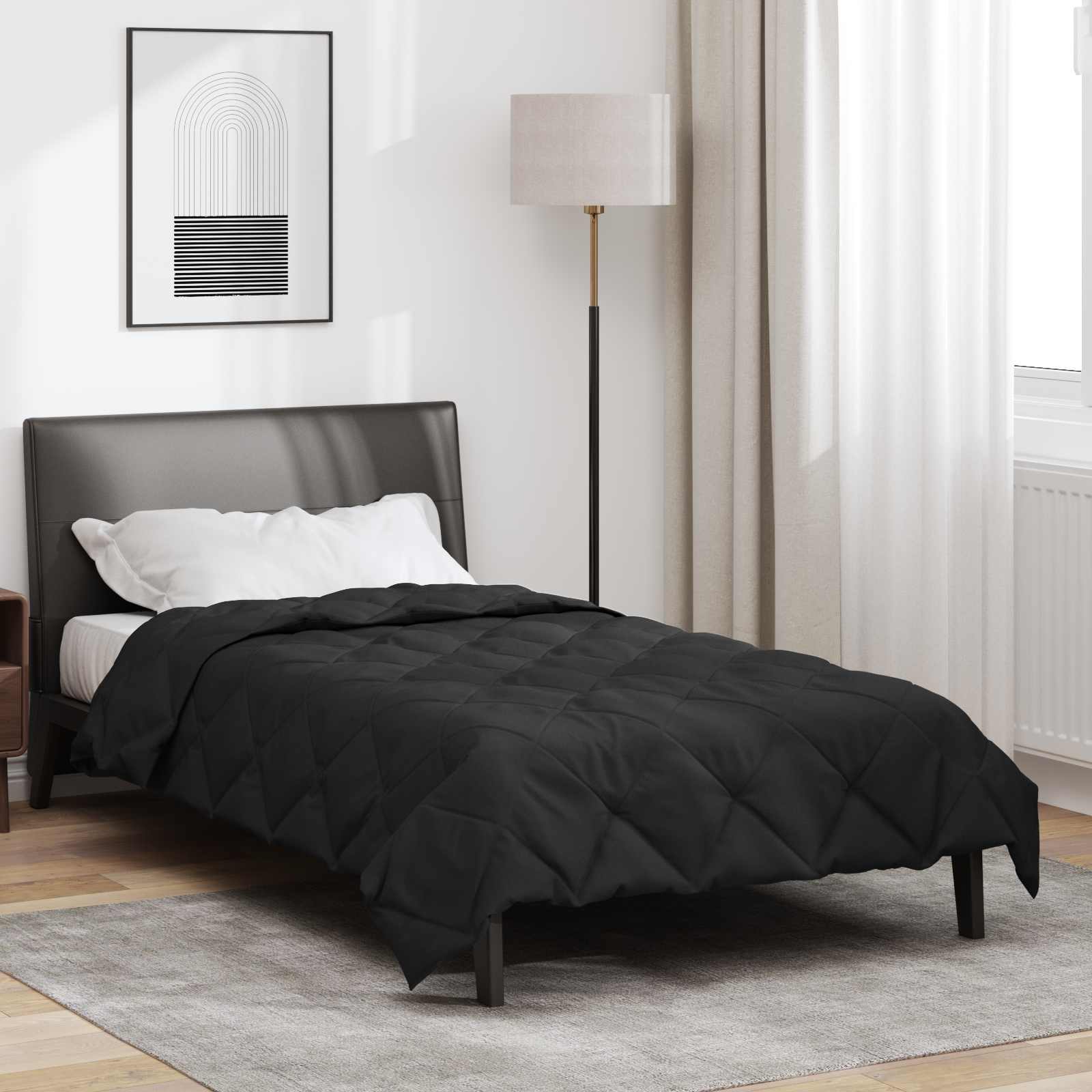 Sommerdecke 200 X 140 Cm Microfiber Schwarz