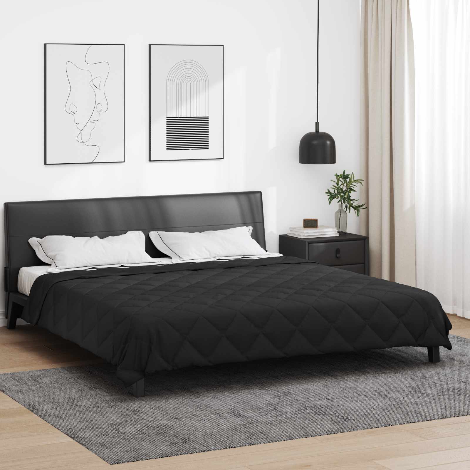 Sommerdecke 200 X 140 Cm Microfiber Schwarz
