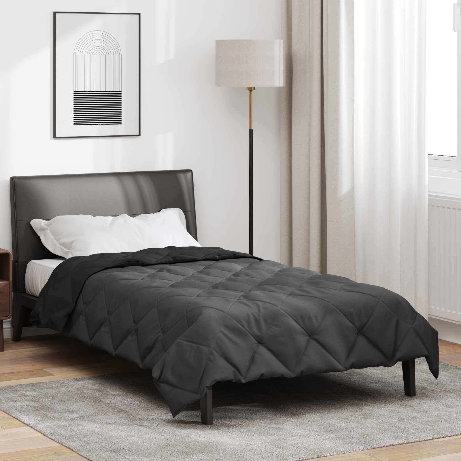 Sommerdecke Microfiber Schwarz Und Anthrazit