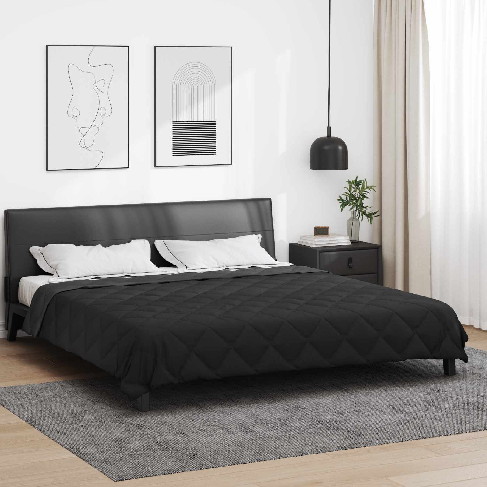 Sommerdecke Microfiber Schwarz Und Anthrazit