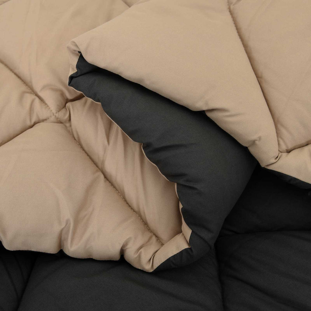 Sommerdecke 200 X 135 Cm Microfiber Schwarz Und Taupe