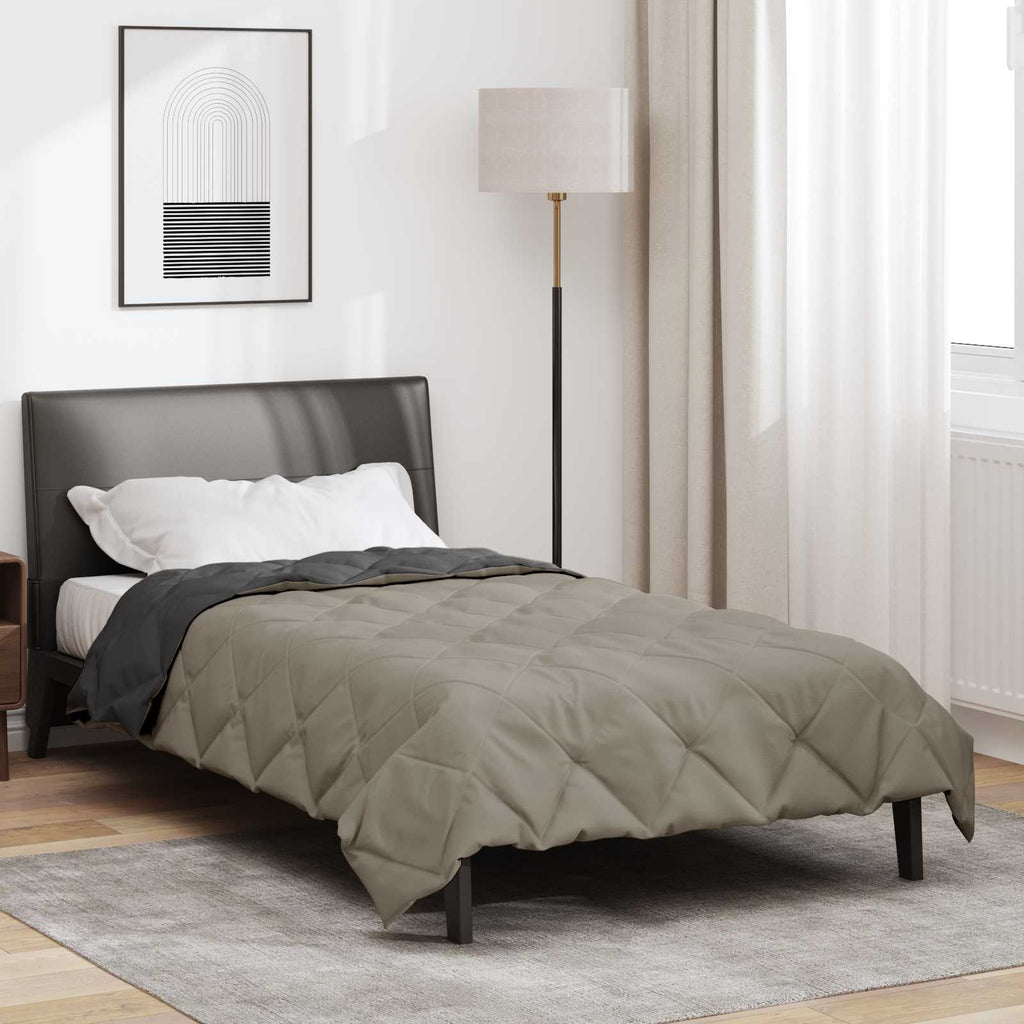 Sommerdecke 200 X 135 Cm Microfiber Hellgrau Und Anthrazit
