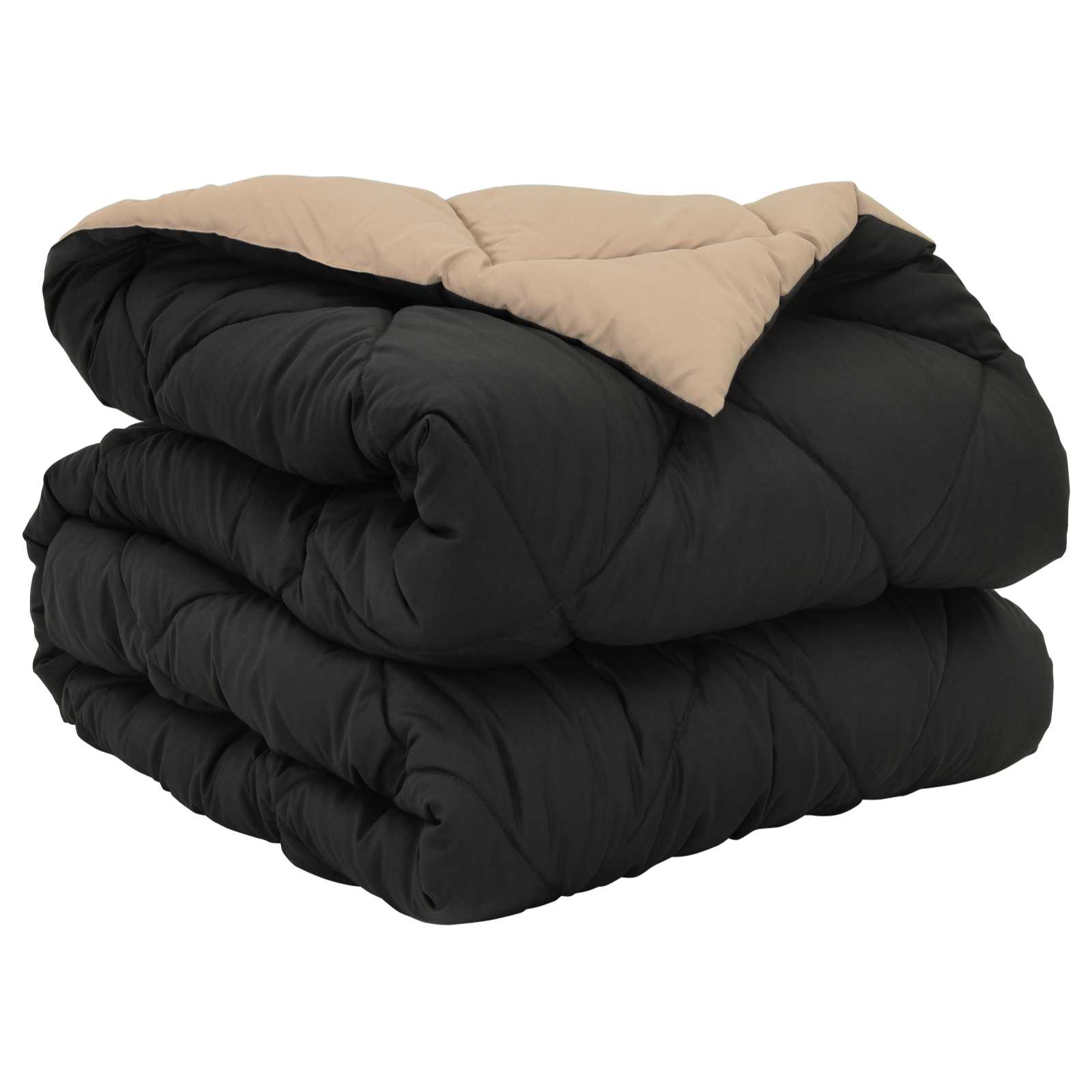 Ganzjahresbettdecke Microfiber Schwarz Und Taupe
