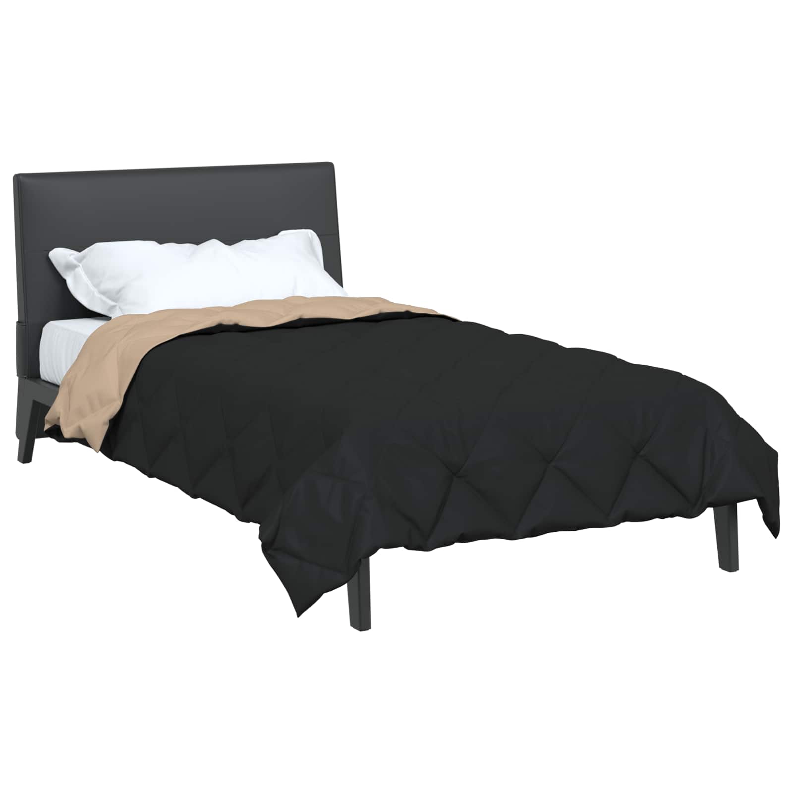 Ganzjahresbettdecke Microfiber Schwarz Und Taupe