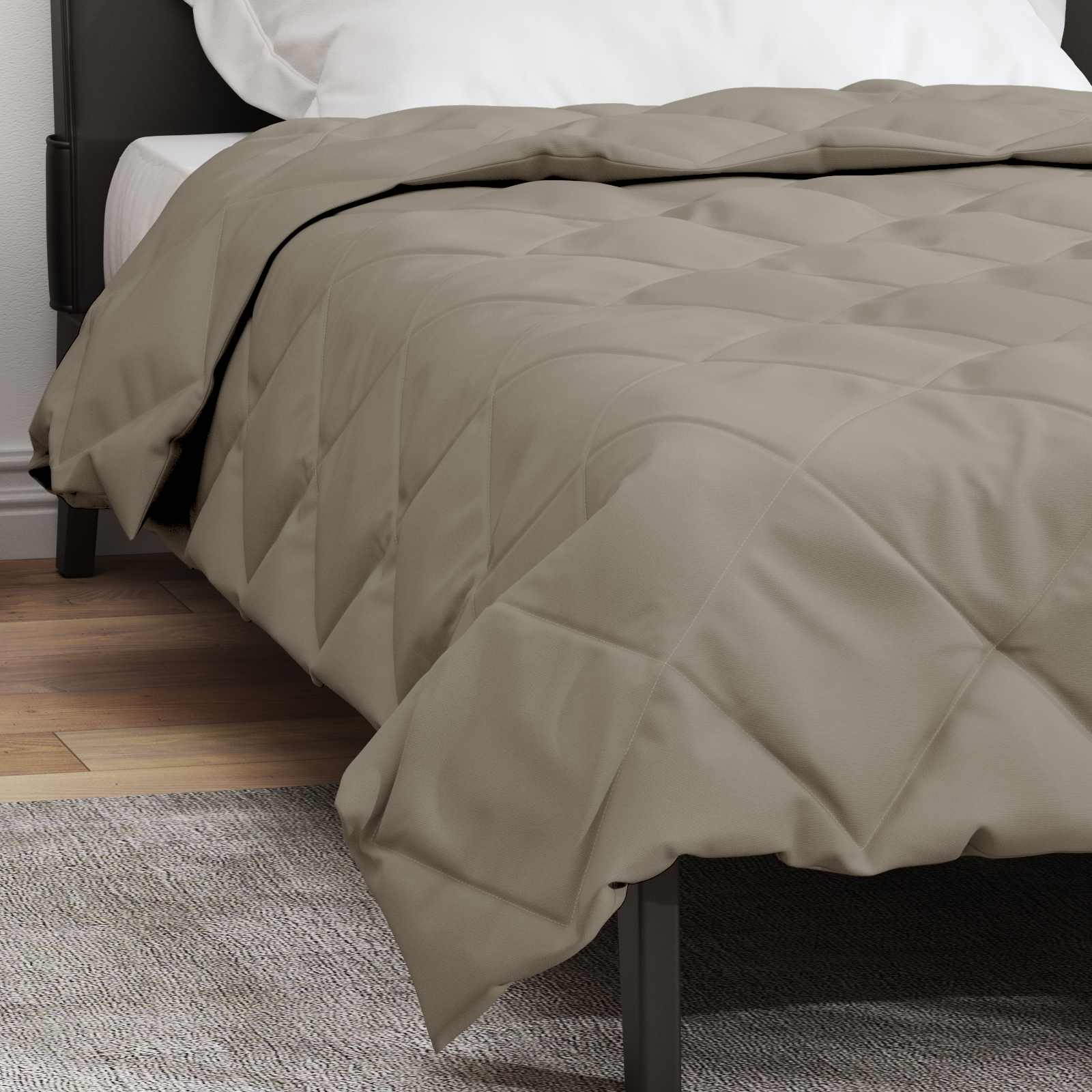 Ganzjahresbettdecke Microfiber Hellgrau