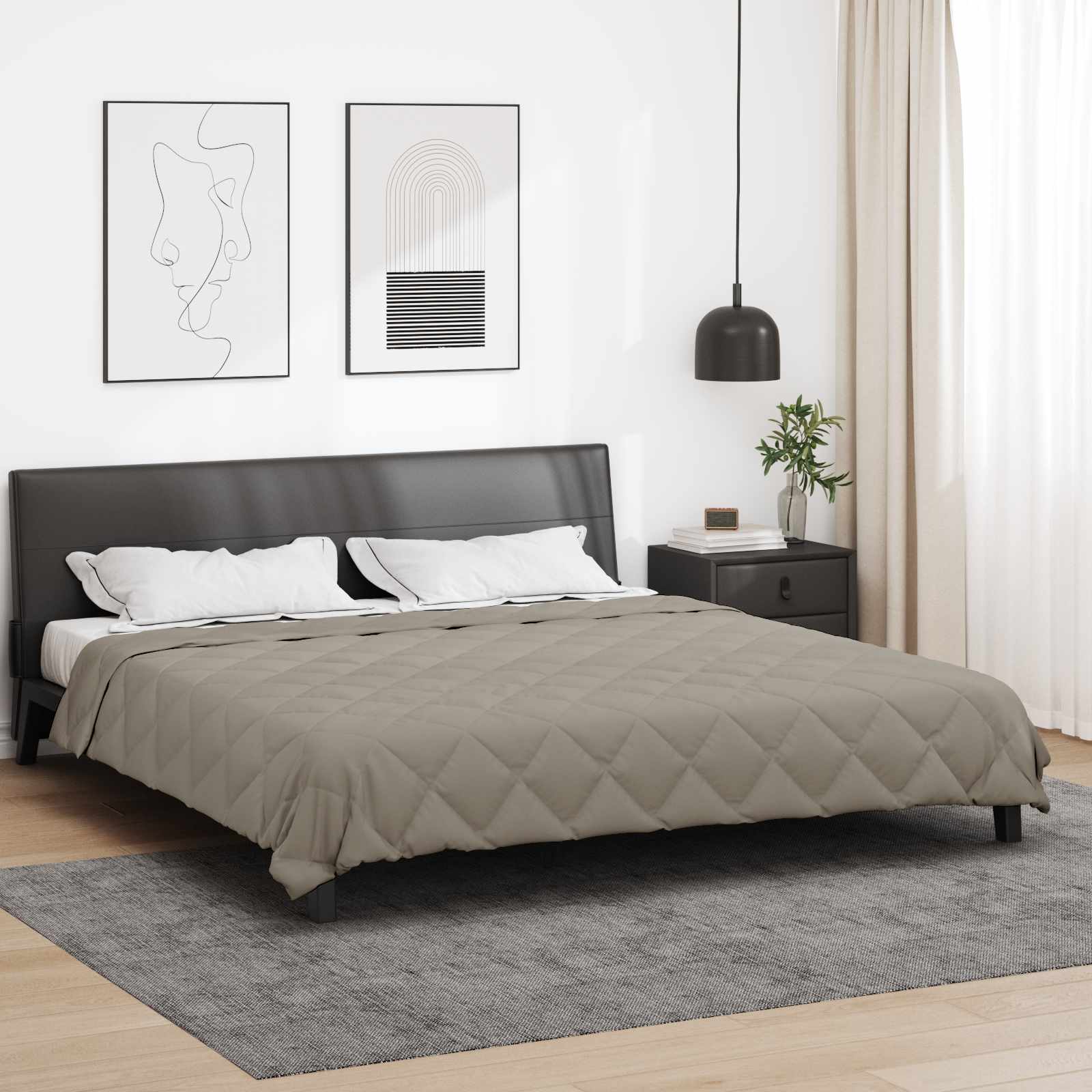 Ganzjahresbettdecke Microfiber Hellgrau