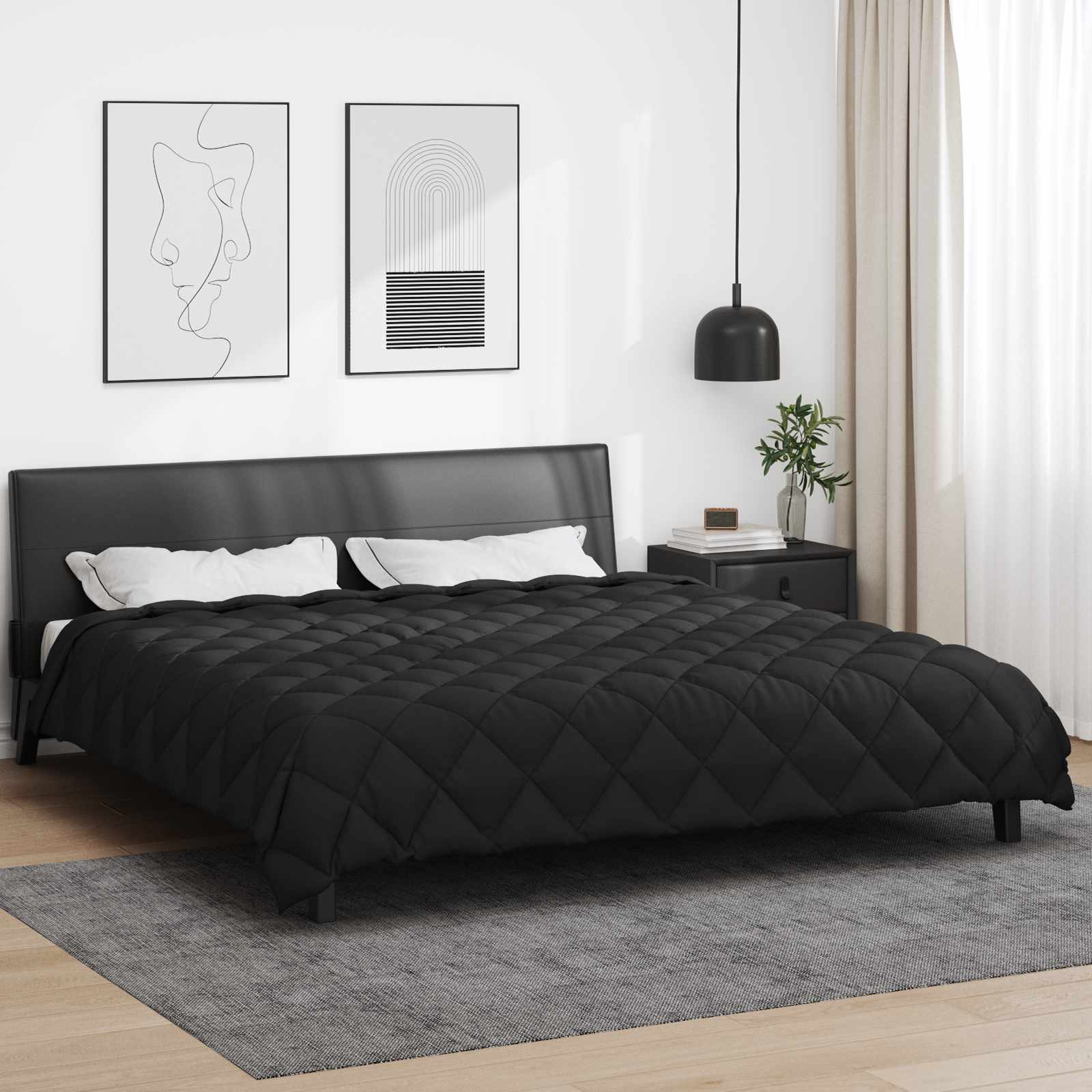 Winterbettdecke Microfiber Schwarz