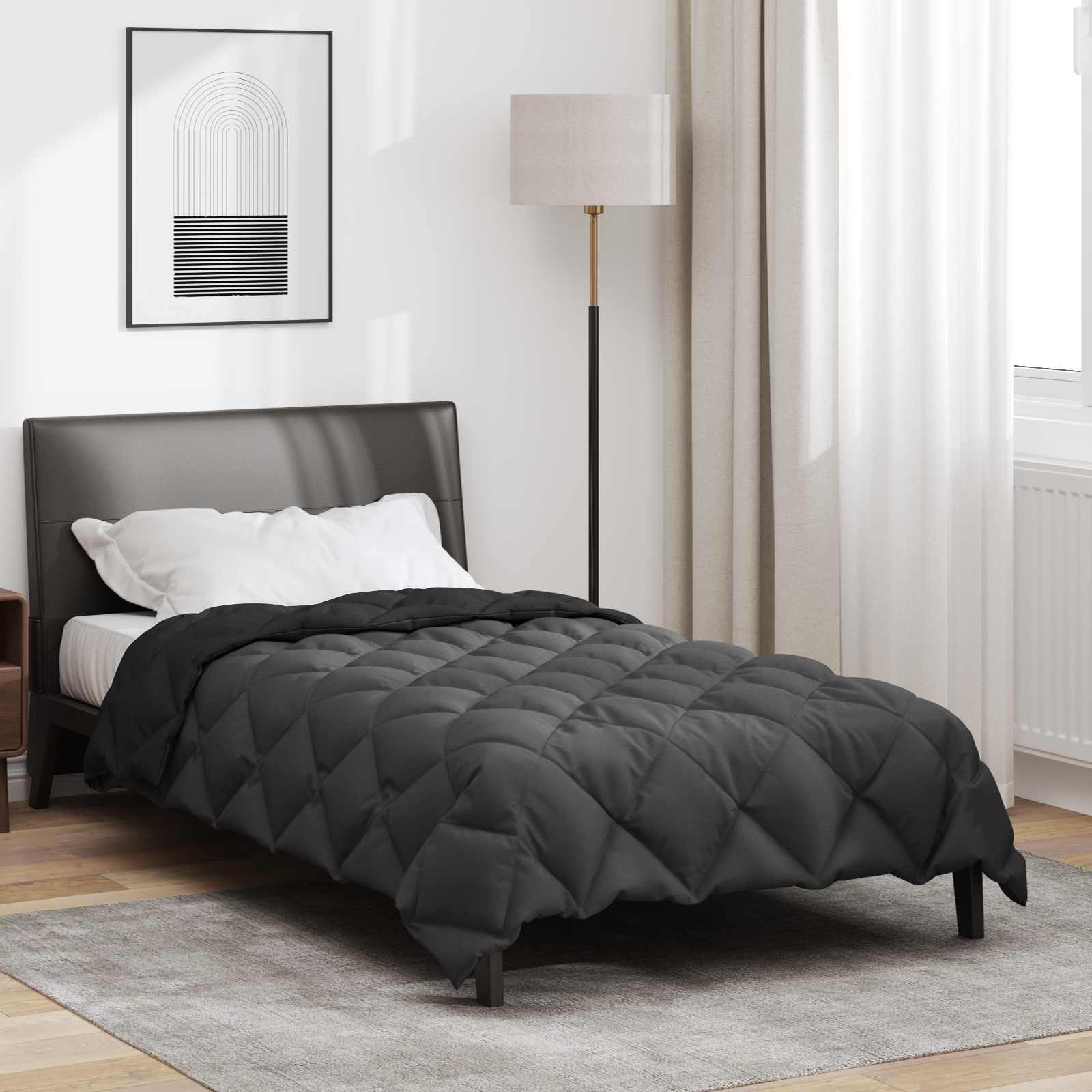 Winterbettdecke Microfiber Schwarz Und Anthrazit
