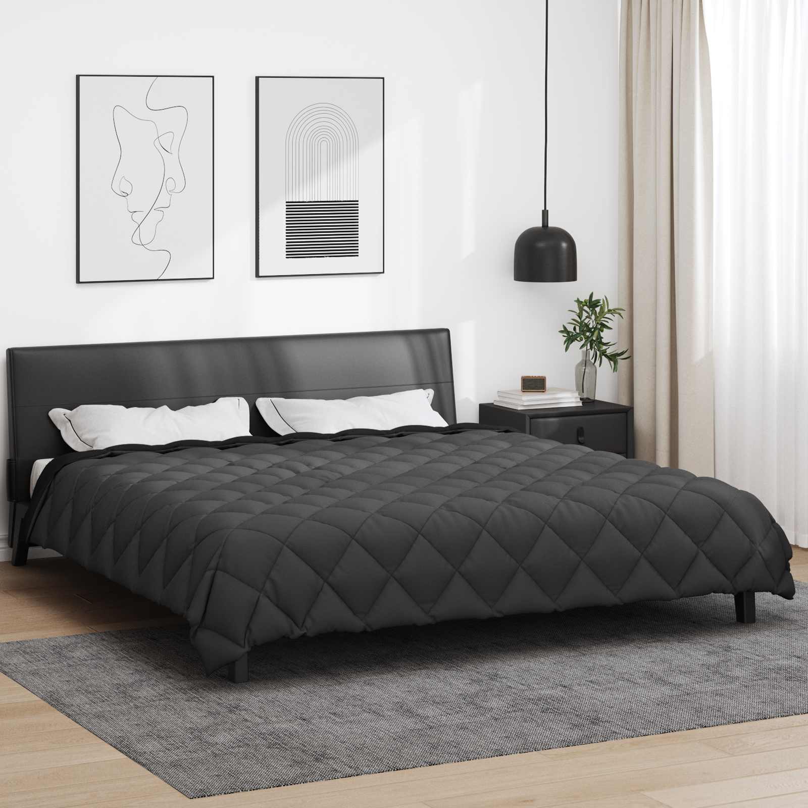 Winterbettdecke Microfiber Schwarz Und Anthrazit