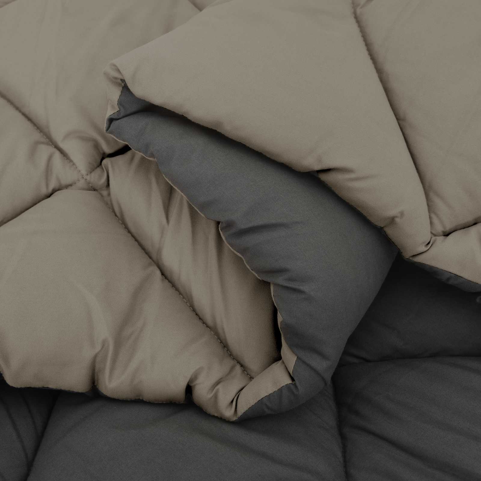 Winterbettdecke Microfiber Hellgrau Und Anthrazit