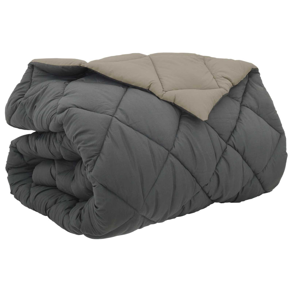 Winterbettdecke Microfiber Hellgrau Und Anthrazit