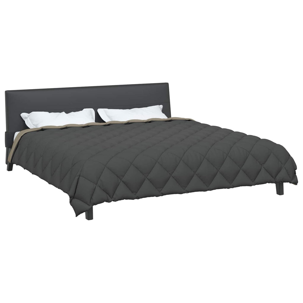 Winterbettdecke Microfiber Hellgrau Und Anthrazit