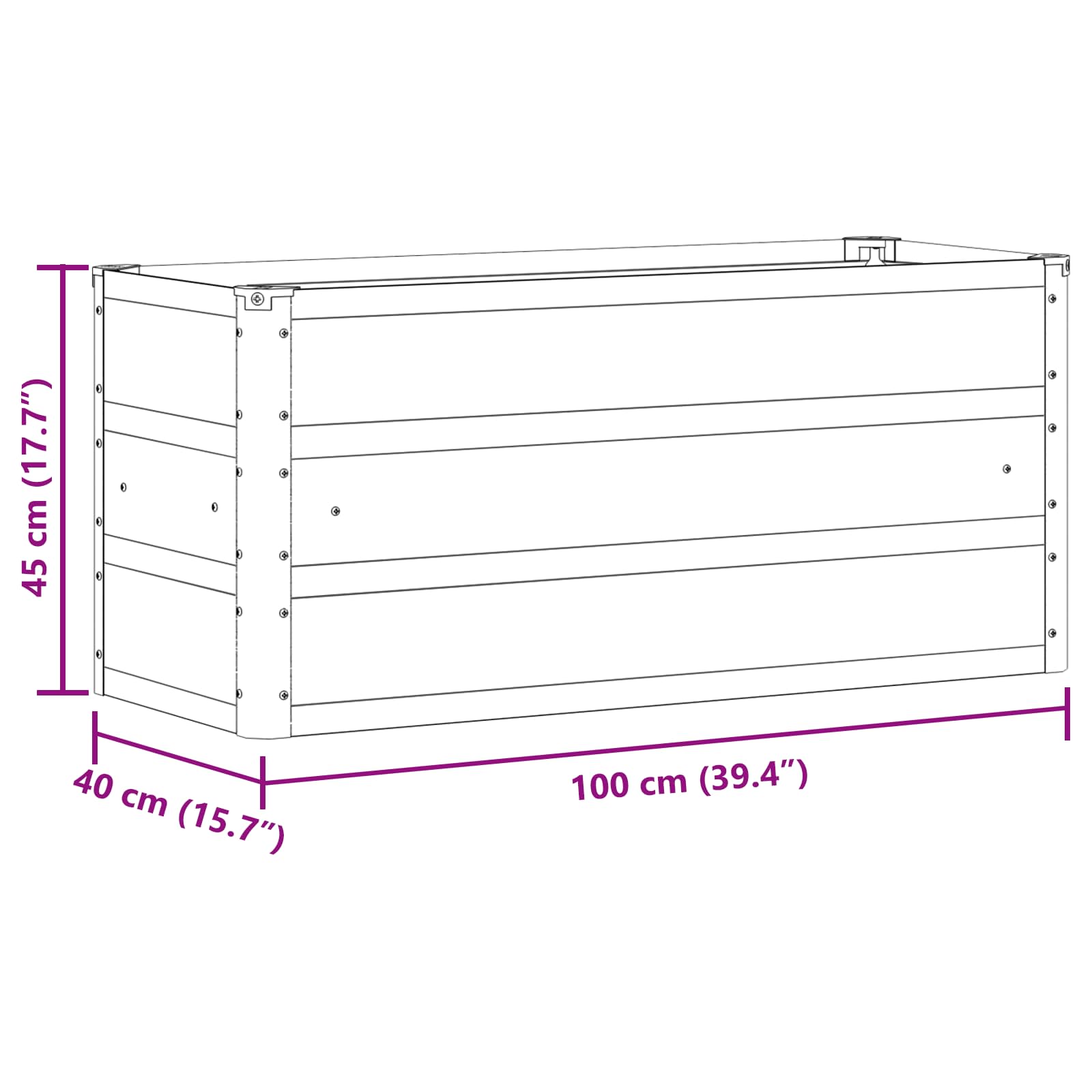 Pflanzkübel 100 X 40 X Stahl