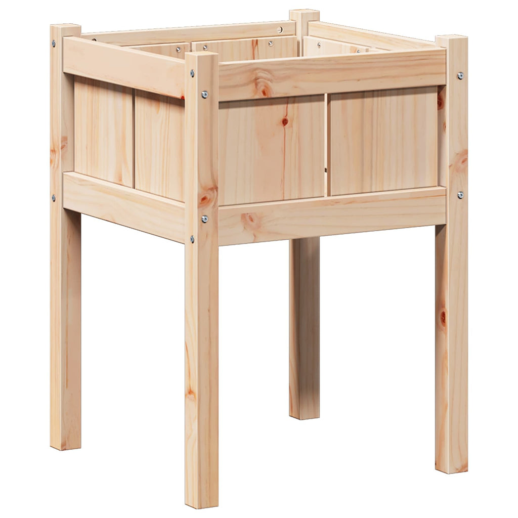 Garten-Pflanzgefäß Natur 50 X 50 X 70 Cm Massives Kiefernholz