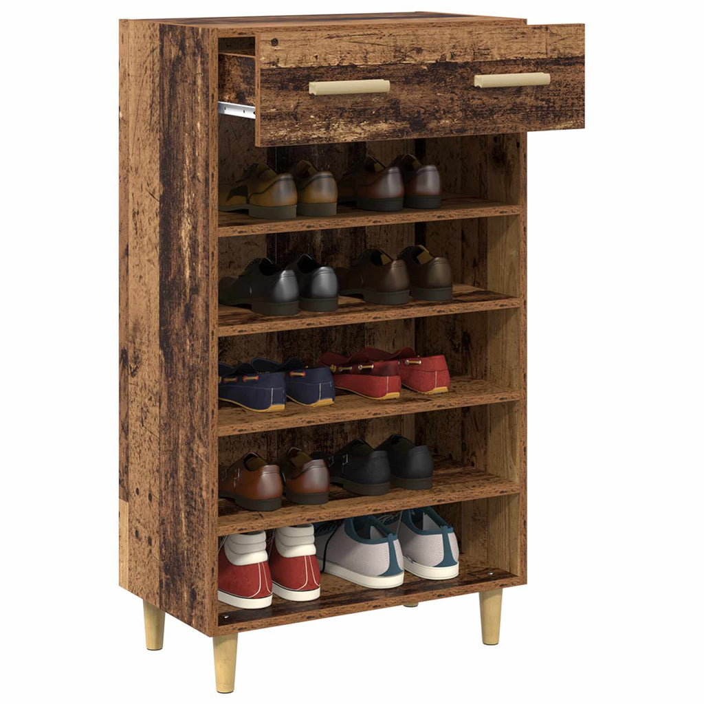Schuhschrank Mit Regal 60 X 35 X 105 Cm Holzwerkstoff