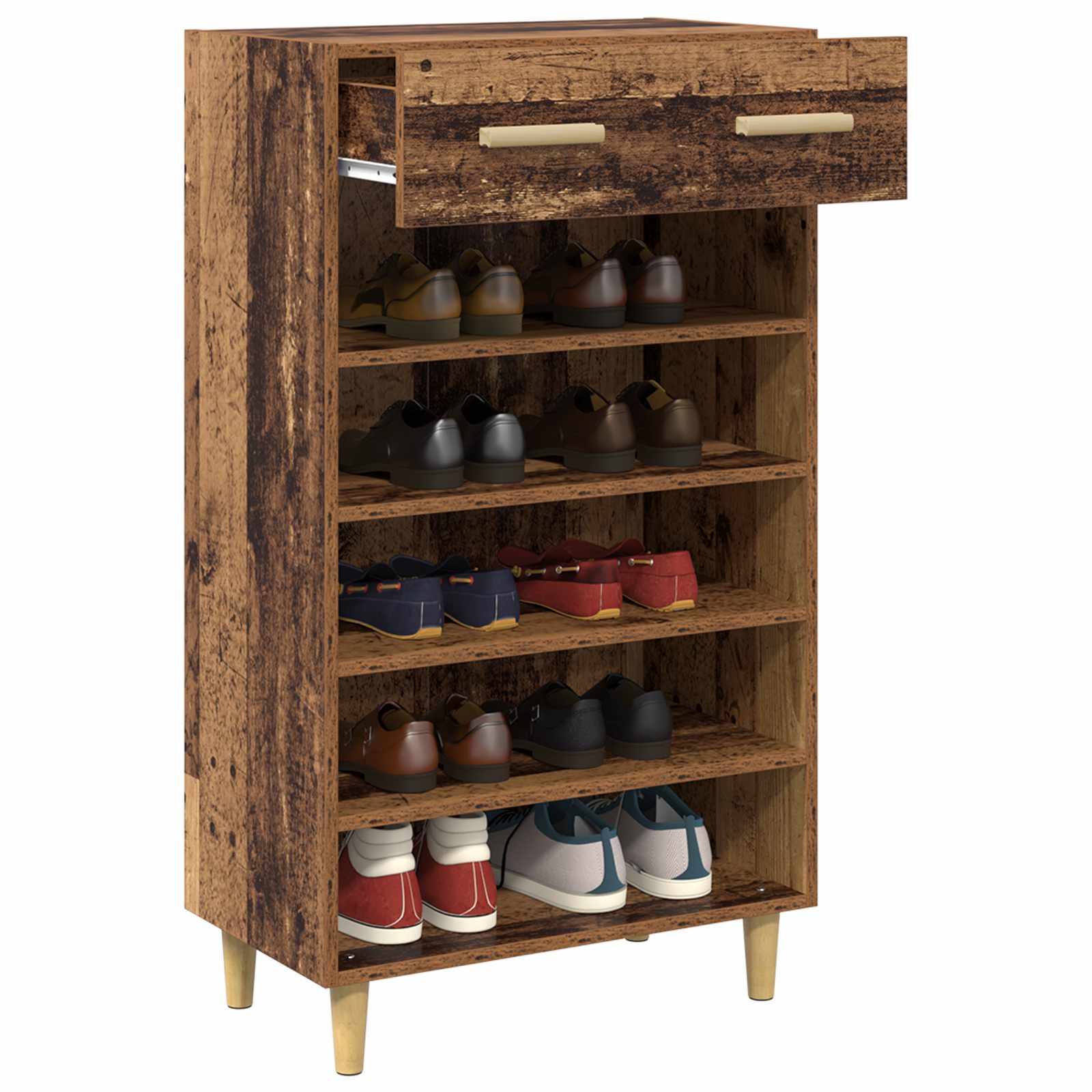 Schuhschrank Mit Regal 60 X 35 X 105 Cm Holzwerkstoff