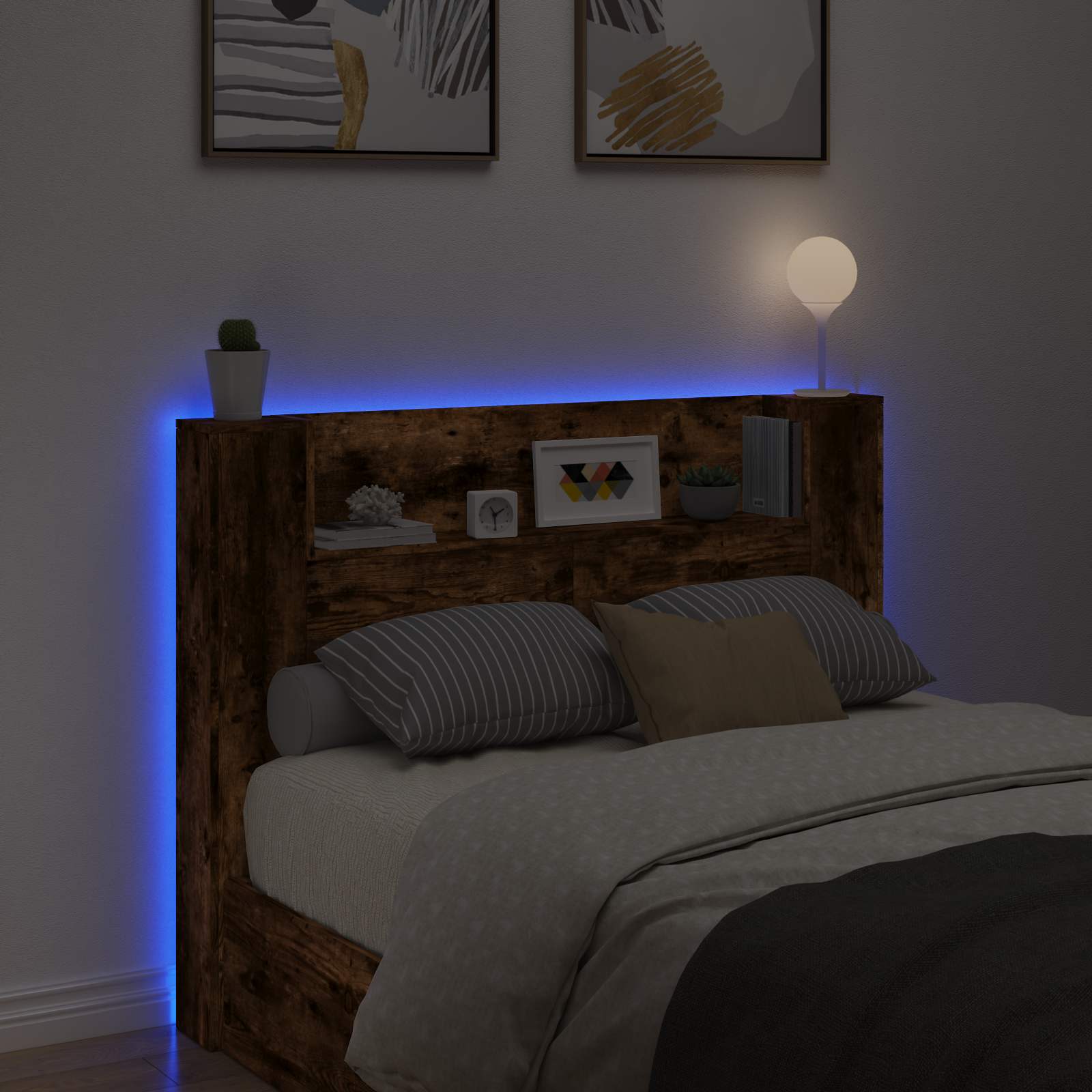 Kopfteil-Schrank Mit Led Holzwerkstoff