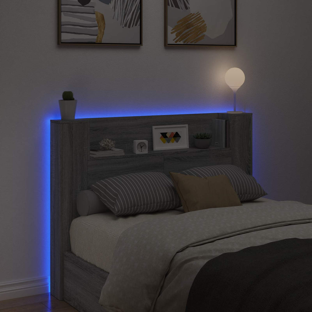 Kopfteil-Schrank Mit Led 140 X 16,5 X 103,5 Cm