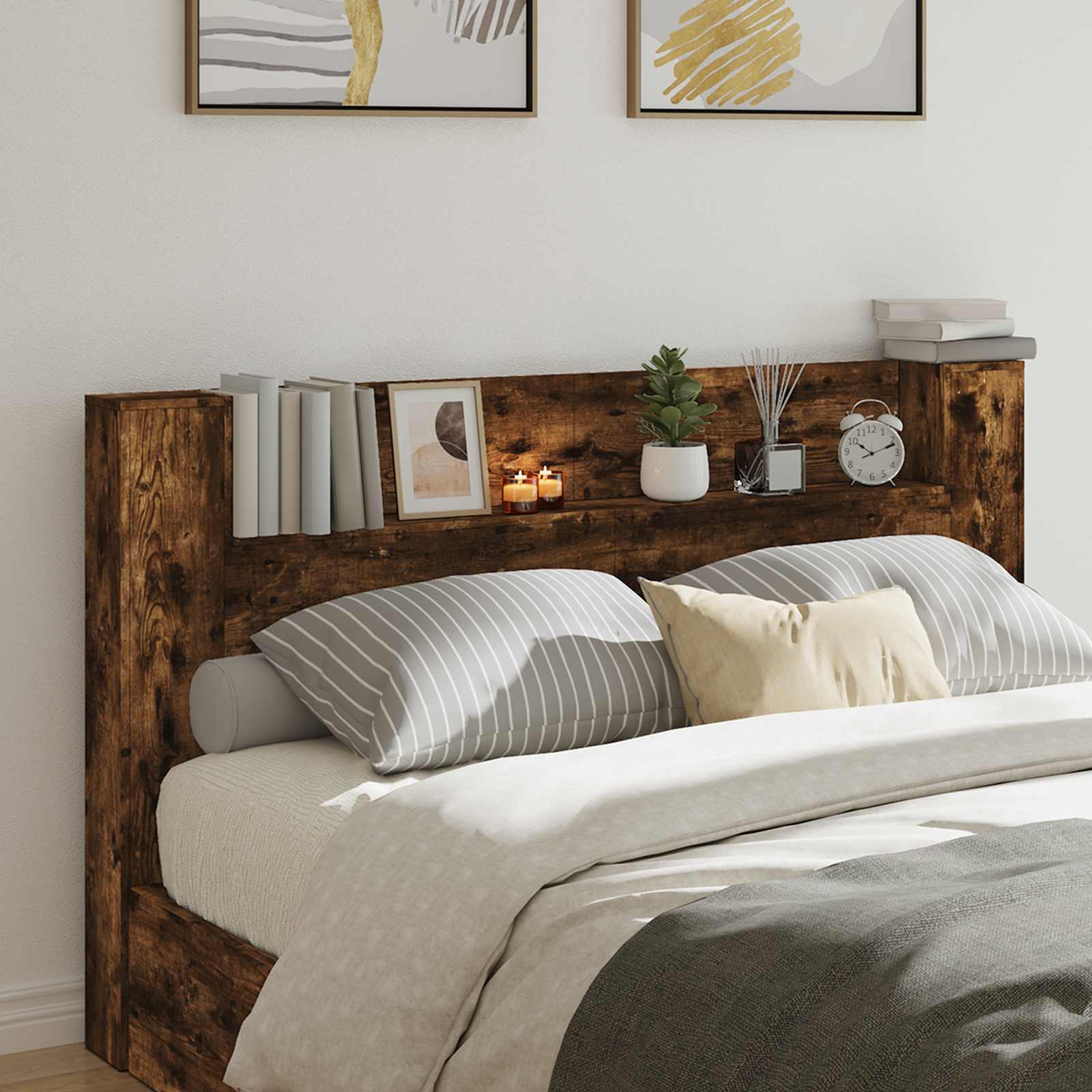 Kopfteil-Schrank Mit Led Holzwerkstoff