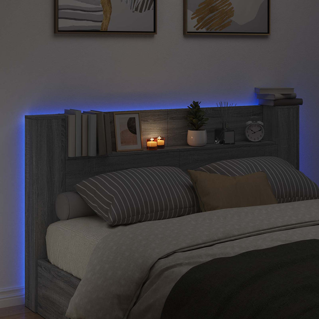Kopfteil-Schrank Mit Led 180 X 16,5 X 103,5 Cm