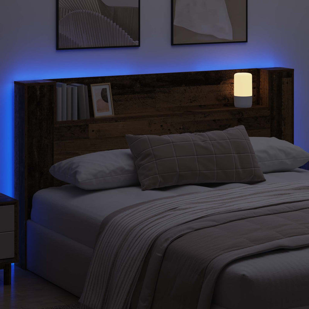 Kopfteil-Schrank Mit Led 180 X 16,5 X 103,5 Cm