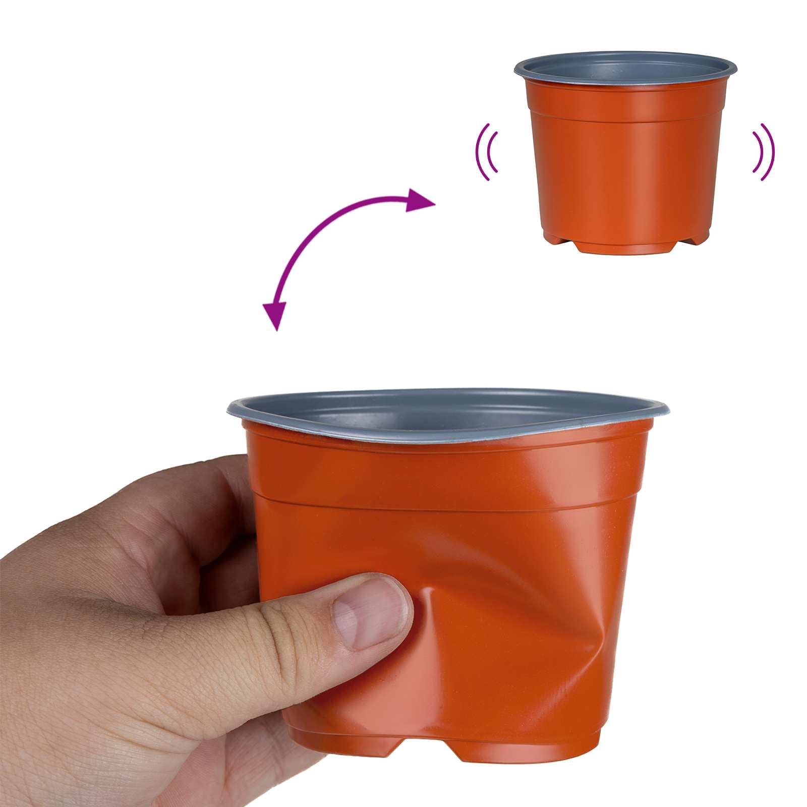 Runder Blumentopf 50 Pcs Terrakotta Ø 15 X 12,5 Cm Kunststoff