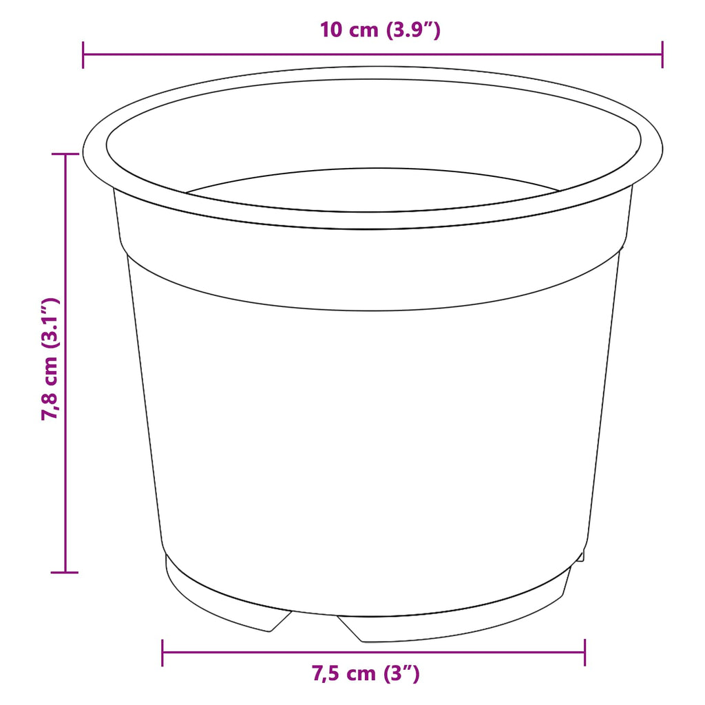 Runder Blumentopf 50 Pcs Terrakotta Ø 15 X 12,5 Cm Kunststoff