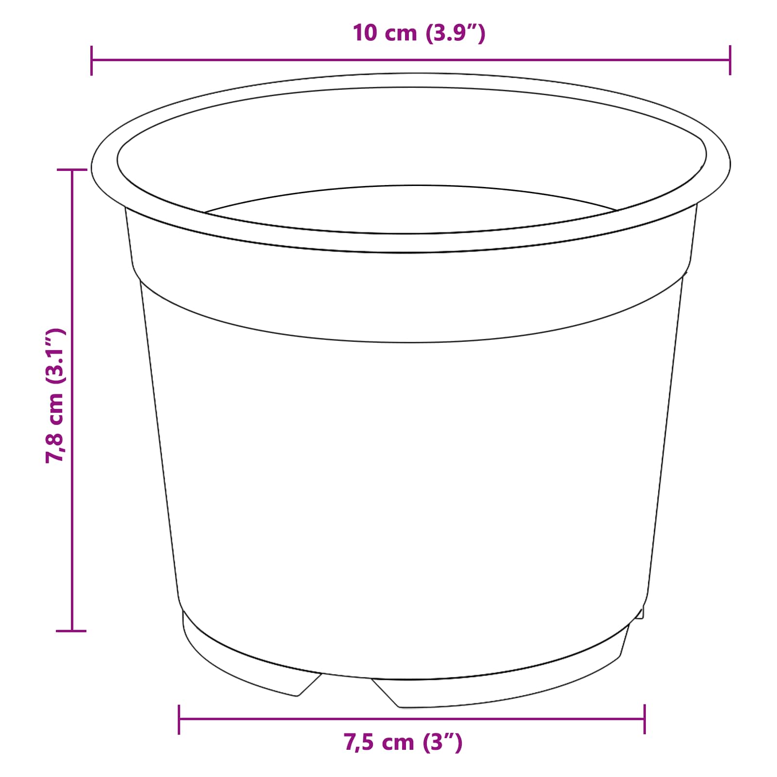 Runder Blumentopf 50 Pcs Terrakotta Ø 15 X 12,5 Cm Kunststoff