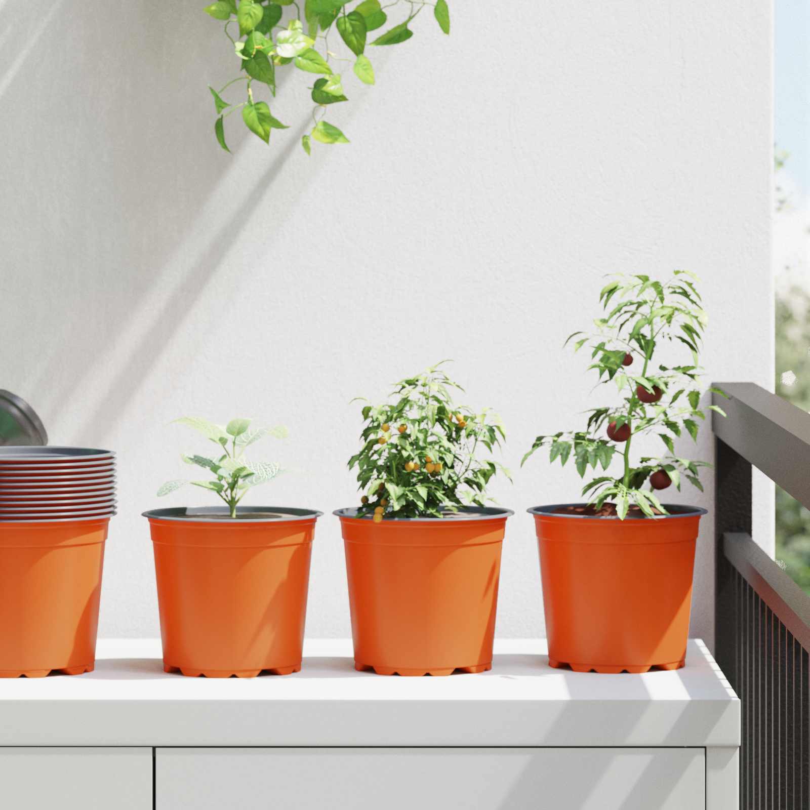 Runder Blumentopf 50 Pcs Terrakotta Ø 15 X 12,5 Cm Kunststoff