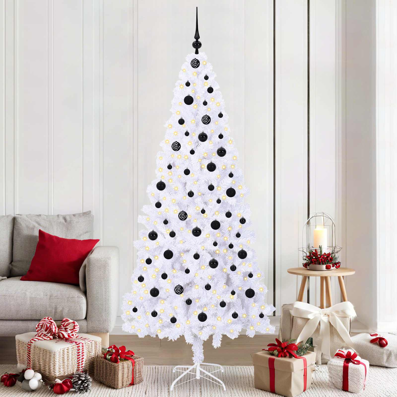 Künstlicher Weihnachtsbaum Weiß Pvc Und Stahl