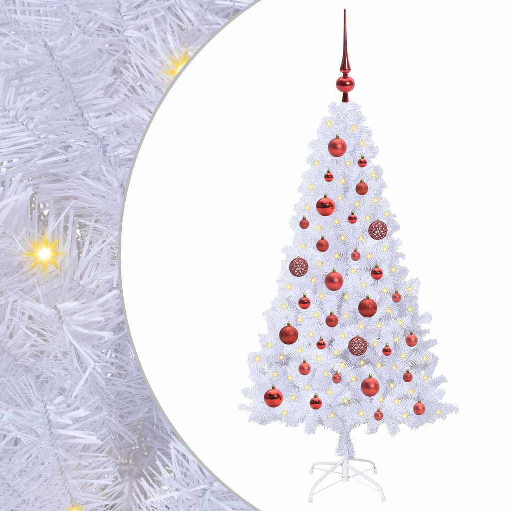 Künstlicher Weihnachtsbaum Weiß Pvc Und Stahl