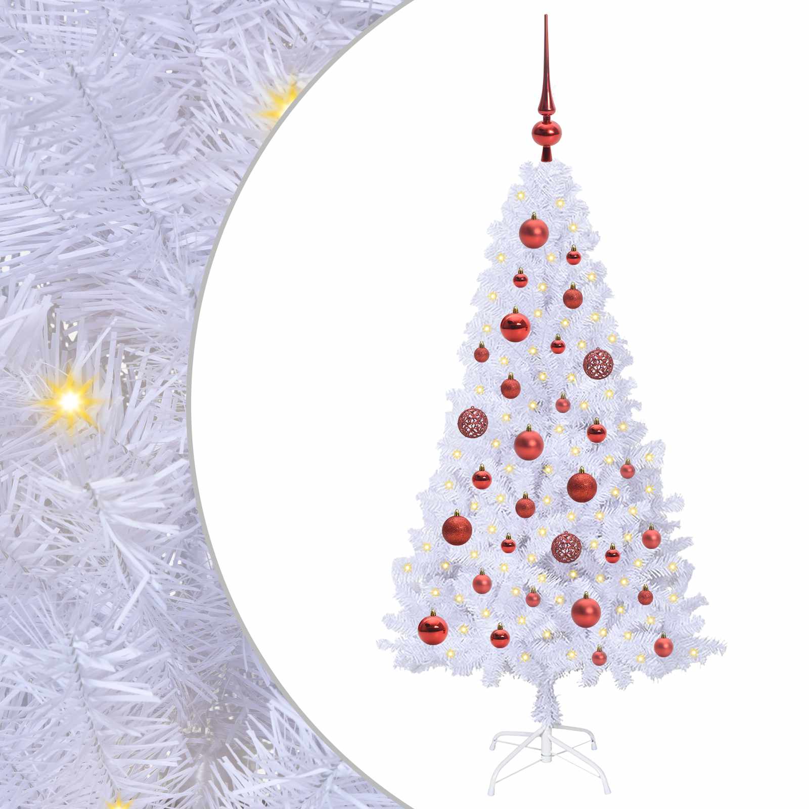 Künstlicher Weihnachtsbaum Weiß Pvc Und Stahl