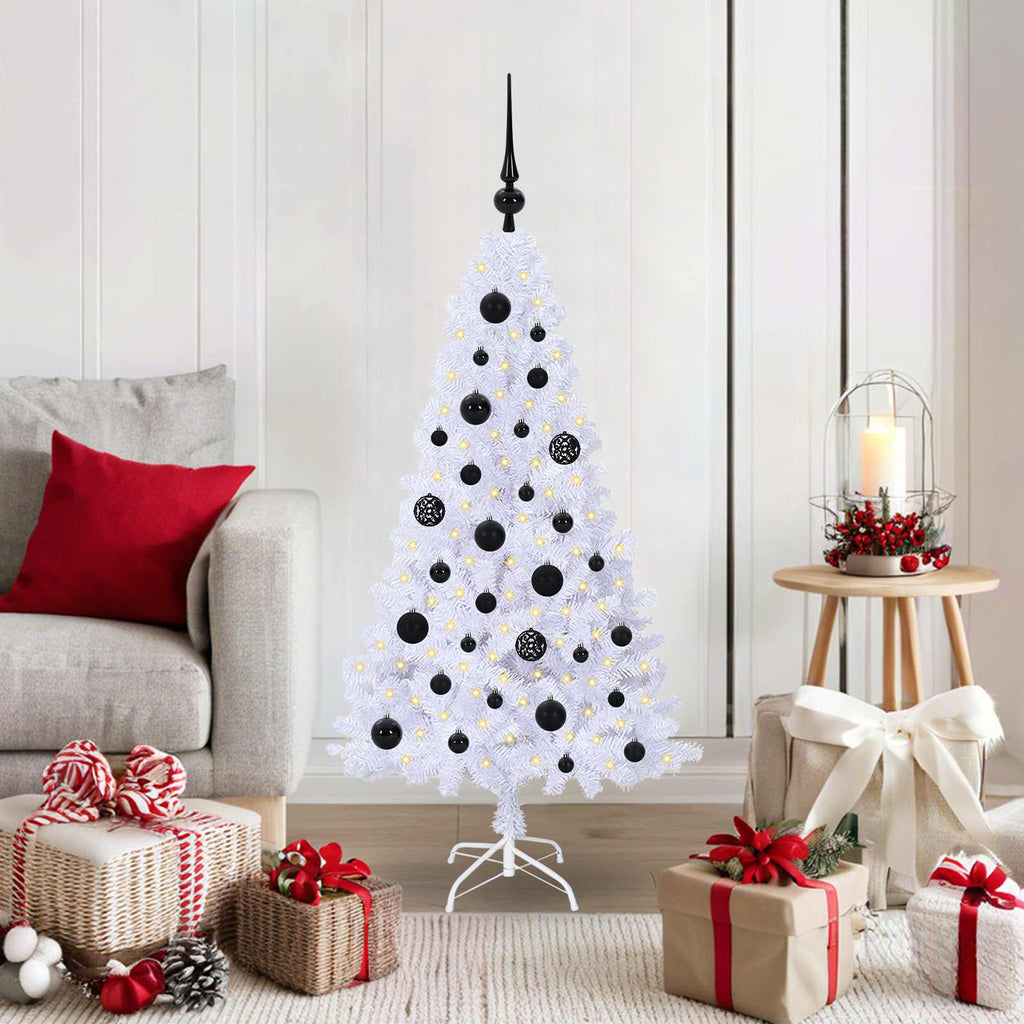 Künstlicher Weihnachtsbaum Weiß Pvc Und Stahl