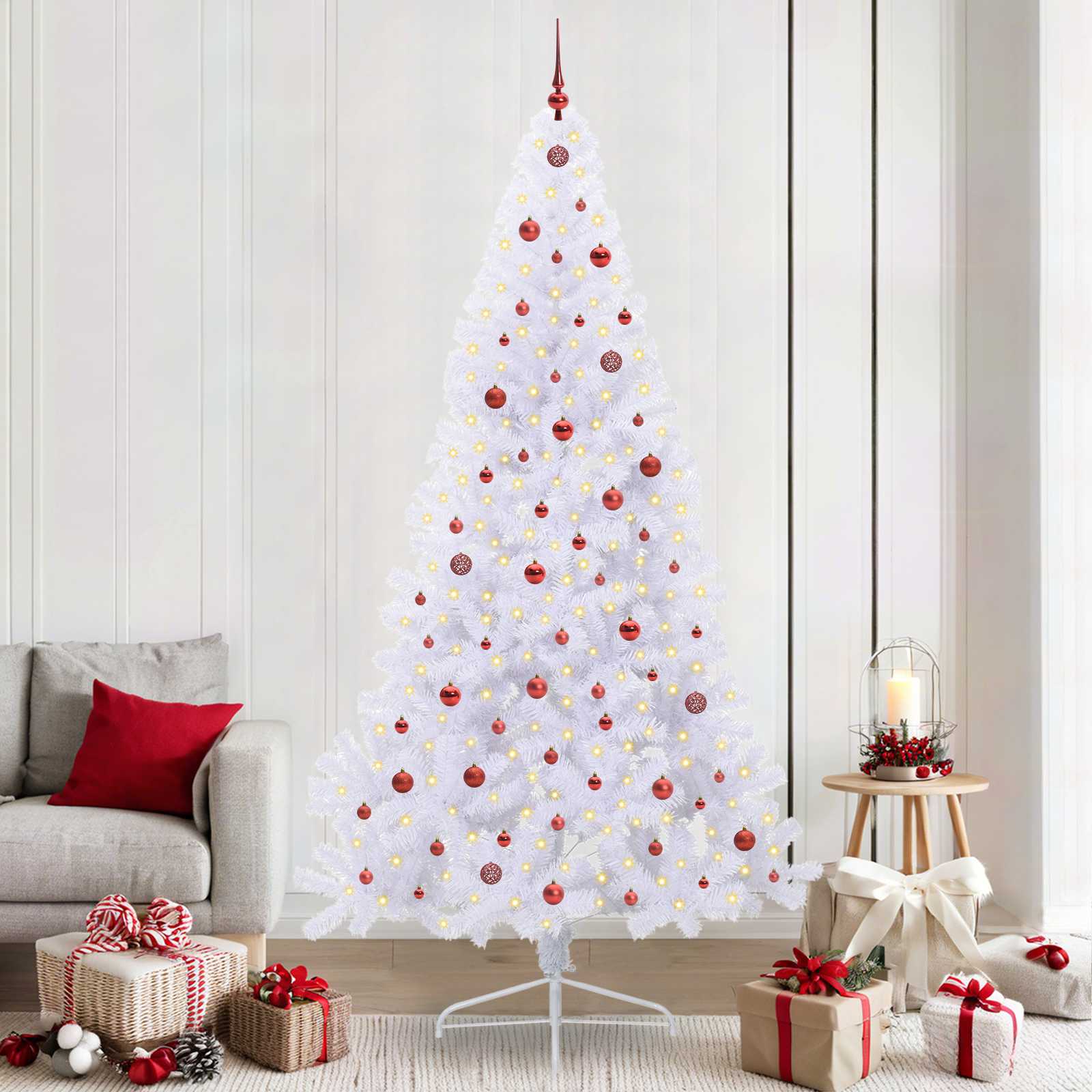 Künstlicher Weihnachtsbaum Weiß 240 Cm Pvc Und Stahl