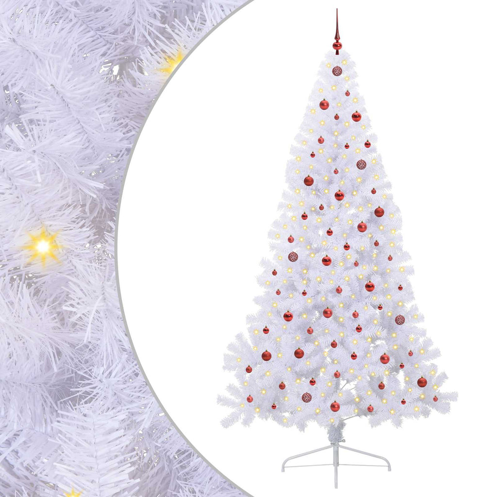 Künstlicher Weihnachtsbaum Weiß 240 Cm Pvc Und Stahl