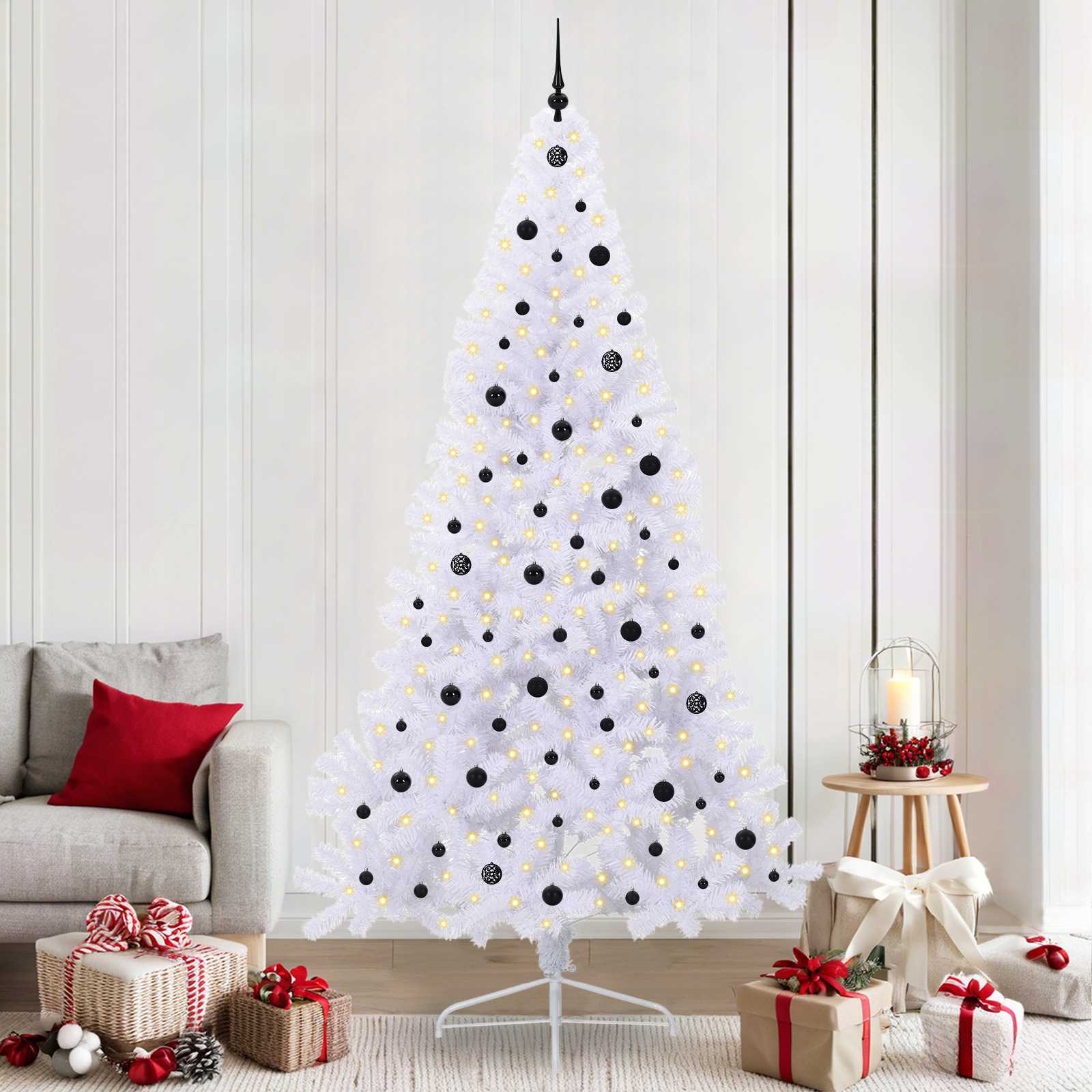 Künstlicher Weihnachtsbaum Weiß 240 Cm Pvc Und Stahl